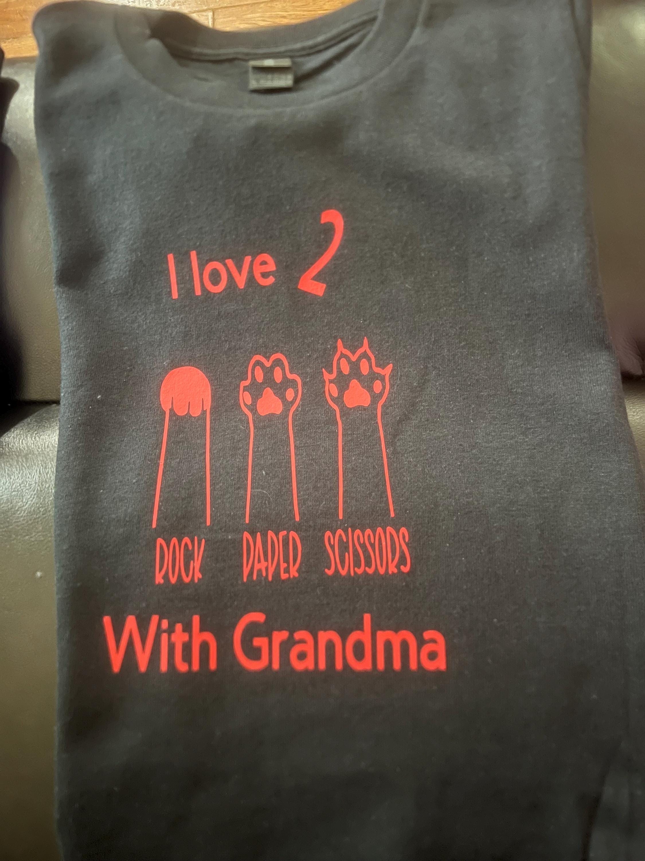 Fun Rock Paper Scissors Grandma Shirt - Kids T-Shirt