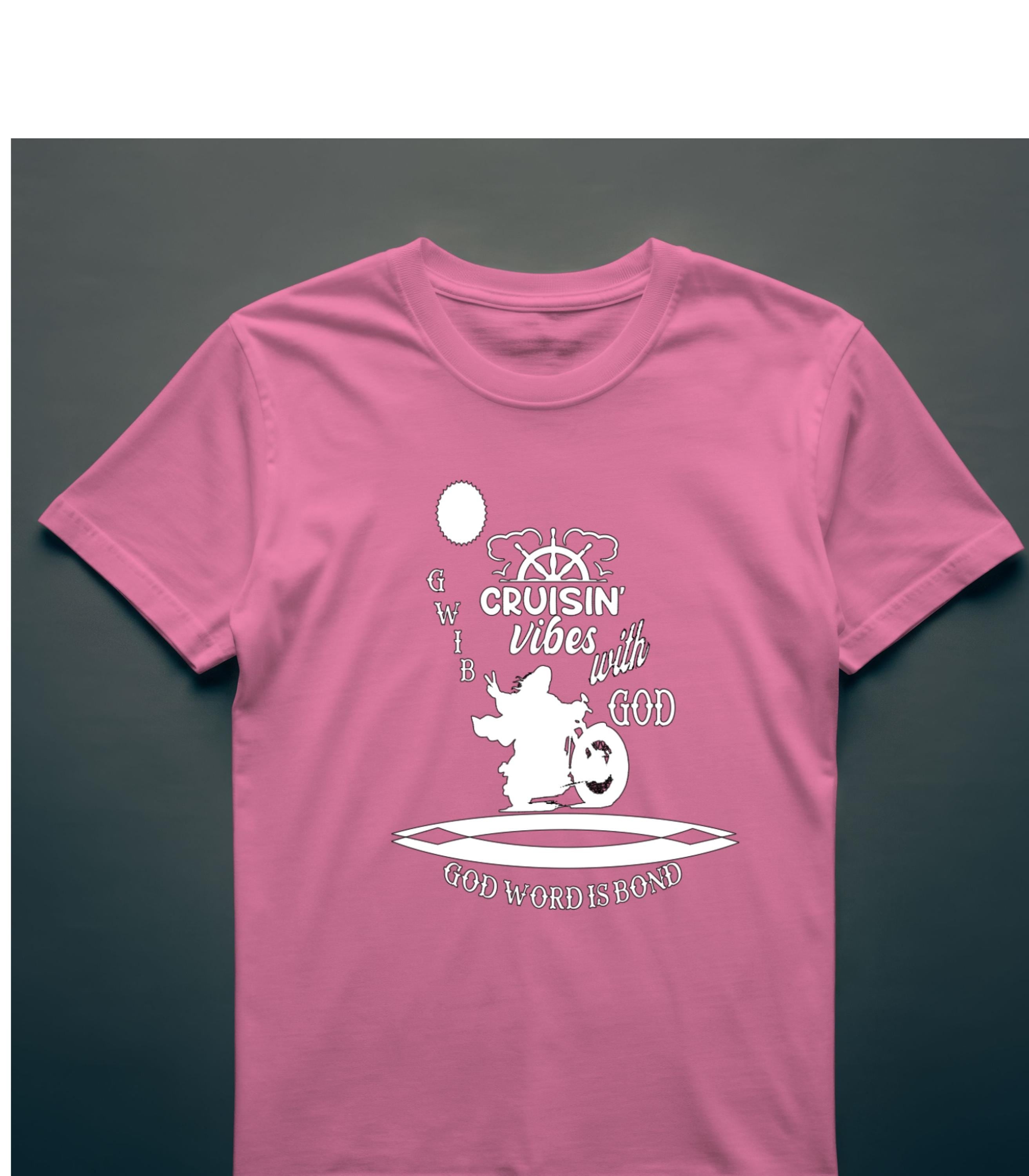 Cruisin Vibes with God T-Shirt: Motorcycle Graphic, Christian Apparel