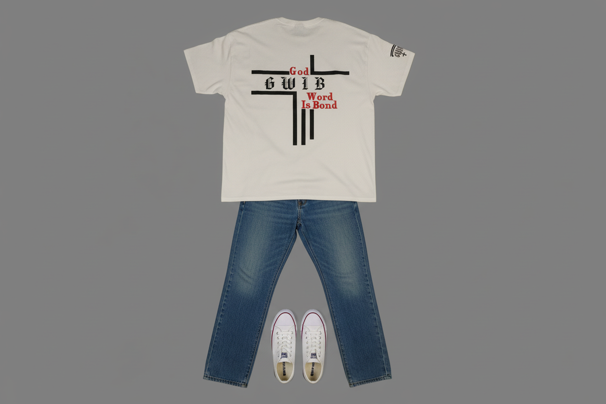 Christian Inspirational Designed Graphic Tee, GWIB God Word Is Bond