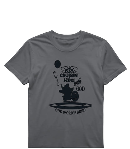 Cruisin Vibes with God T-Shirt: Motorcycle Graphic, Christian Apparel