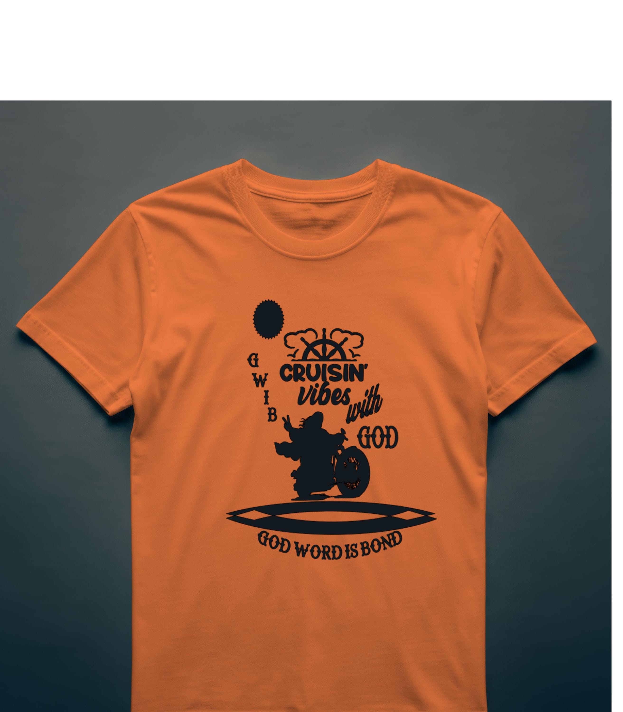 Cruisin Vibes with God T-Shirt: Motorcycle Graphic, Christian Apparel