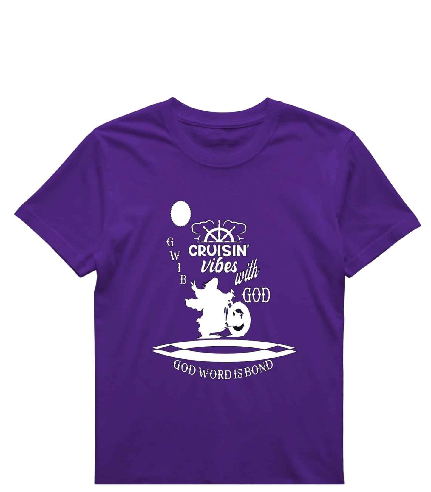 Cruisin Vibes with God T-Shirt: Motorcycle Graphic, Christian Apparel
