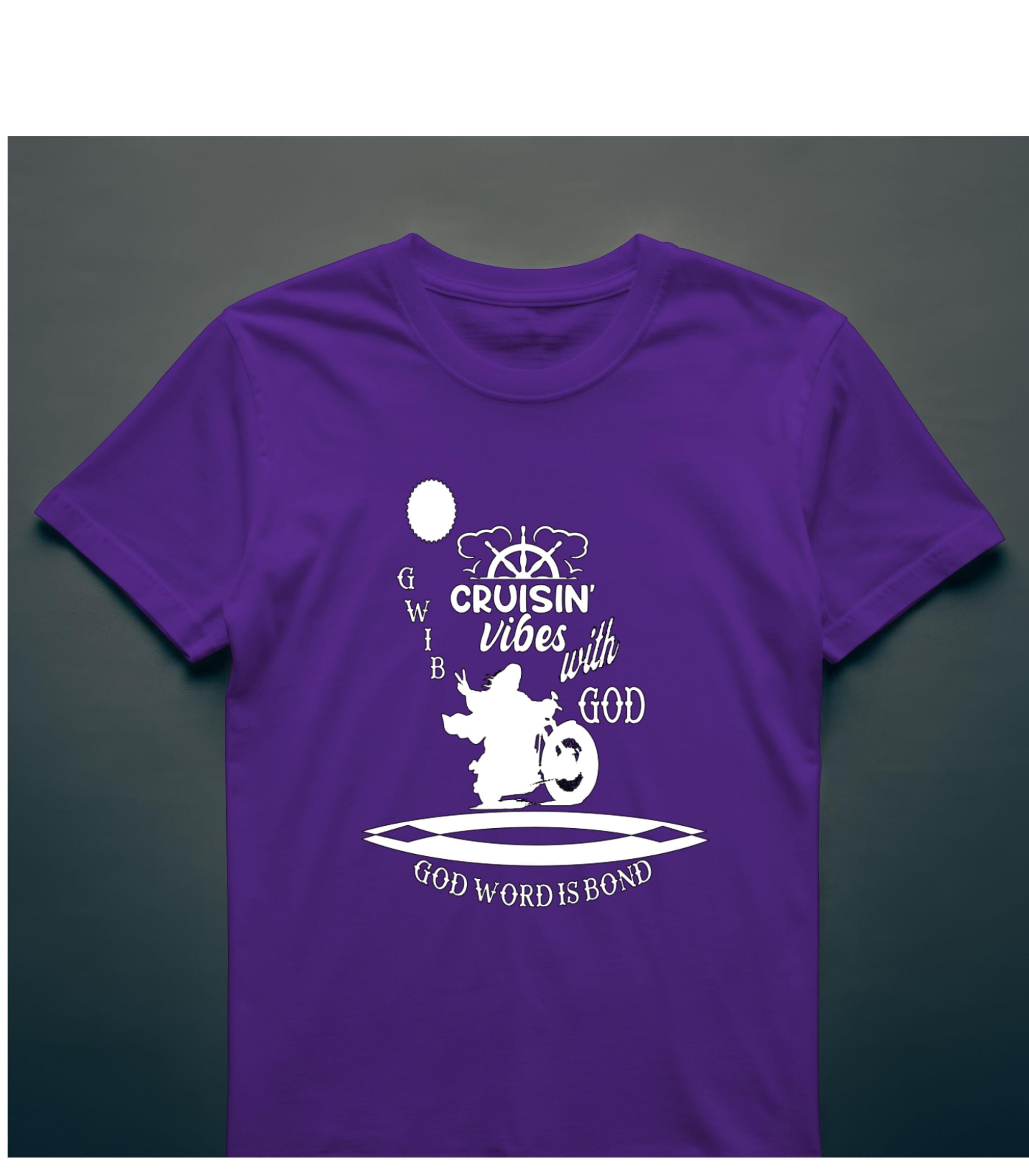 Cruisin Vibes with God T-Shirt: Motorcycle Graphic, Christian Apparel