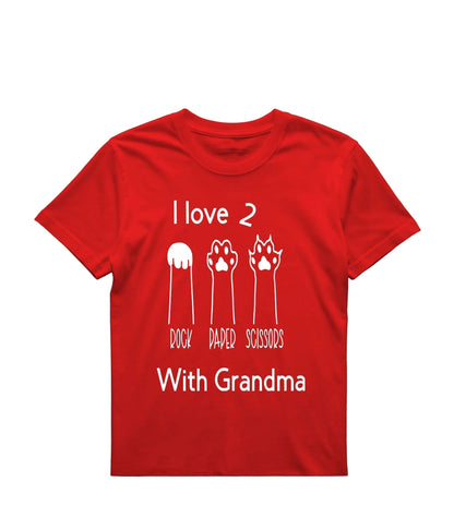 Fun Rock Paper Scissors Grandma Shirt - Kids T-Shirt