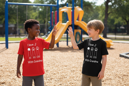 Fun Rock Paper Scissors Grandma Shirt - Kids T-Shirt