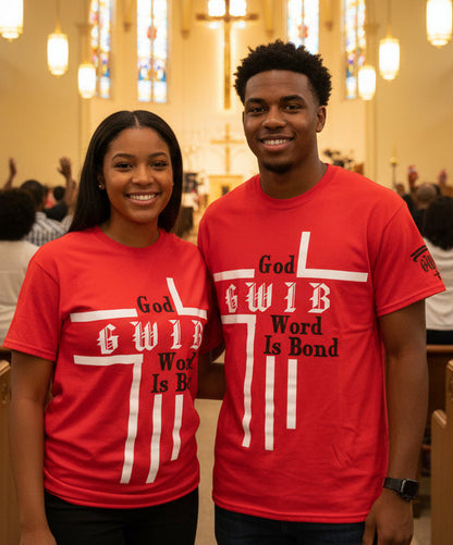 Christian Inspirational Designed Graphic Tee, GWIB God Word Is Bond