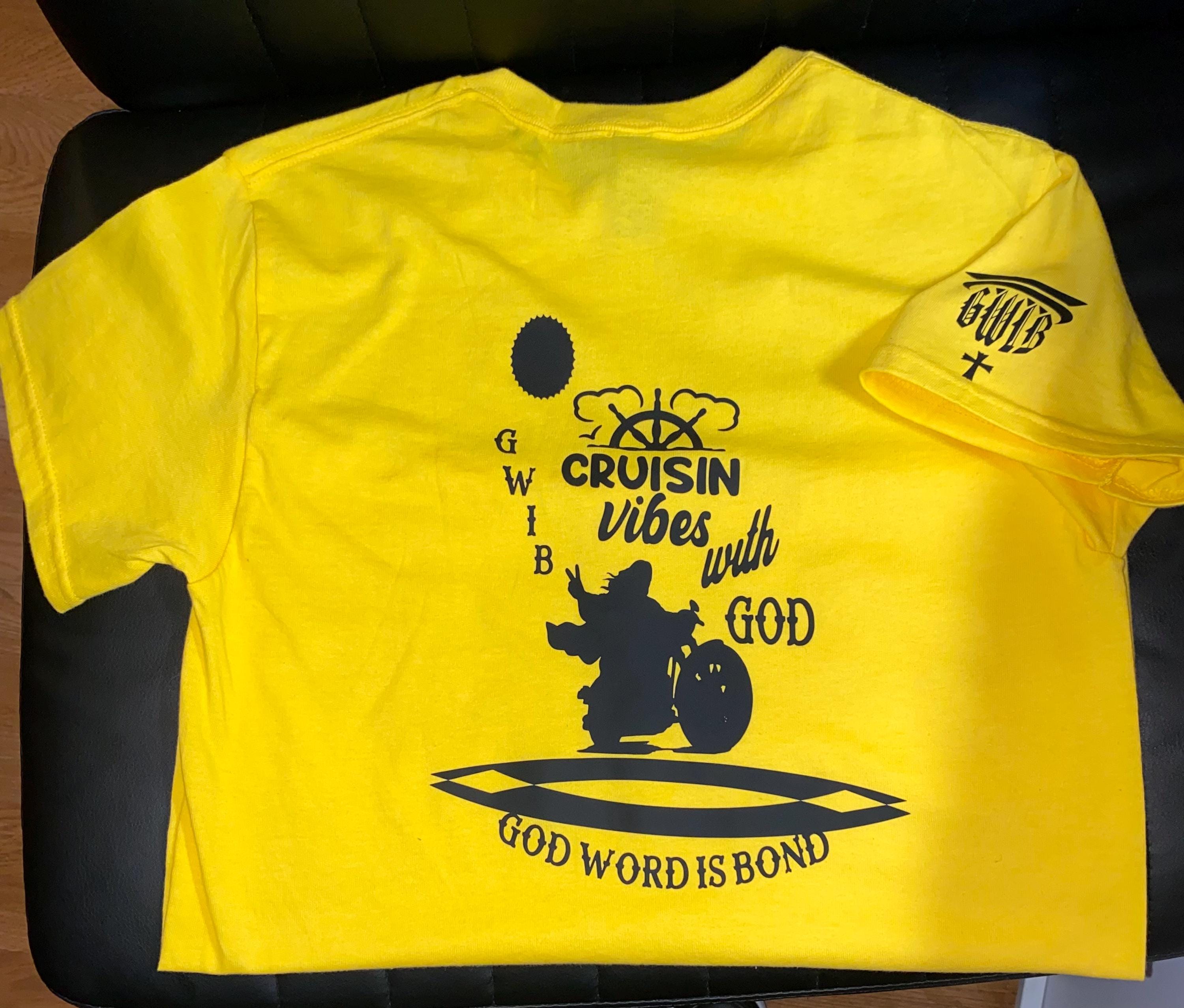 Cruisin Vibes with God T-Shirt: Motorcycle Graphic, Christian Apparel