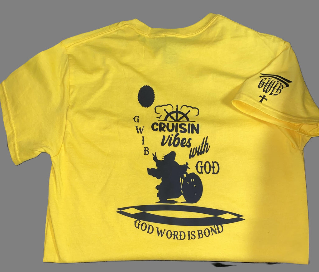 Cruisin Vibes with God T-Shirt: Motorcycle Graphic, Christian Apparel