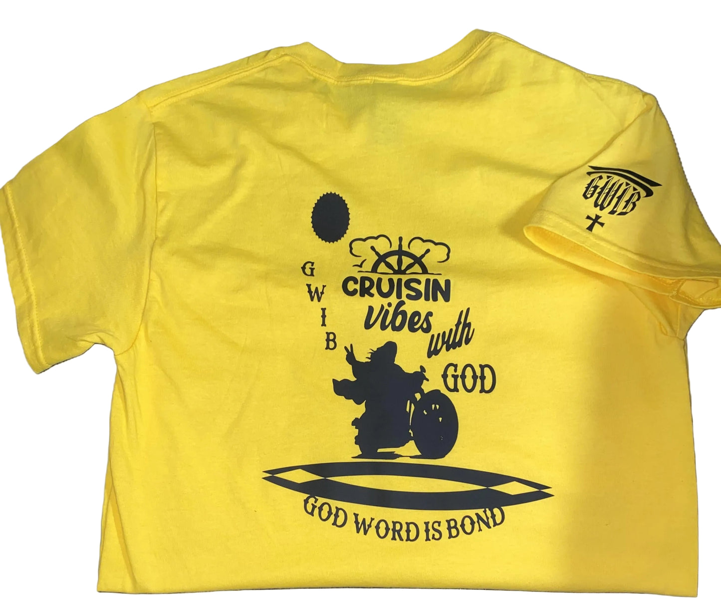 Cruisin Vibes with God T-Shirt: Motorcycle Graphic, Christian Apparel