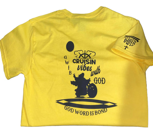 Cruisin Vibes with God T-Shirt: Motorcycle Graphic, Christian Apparel