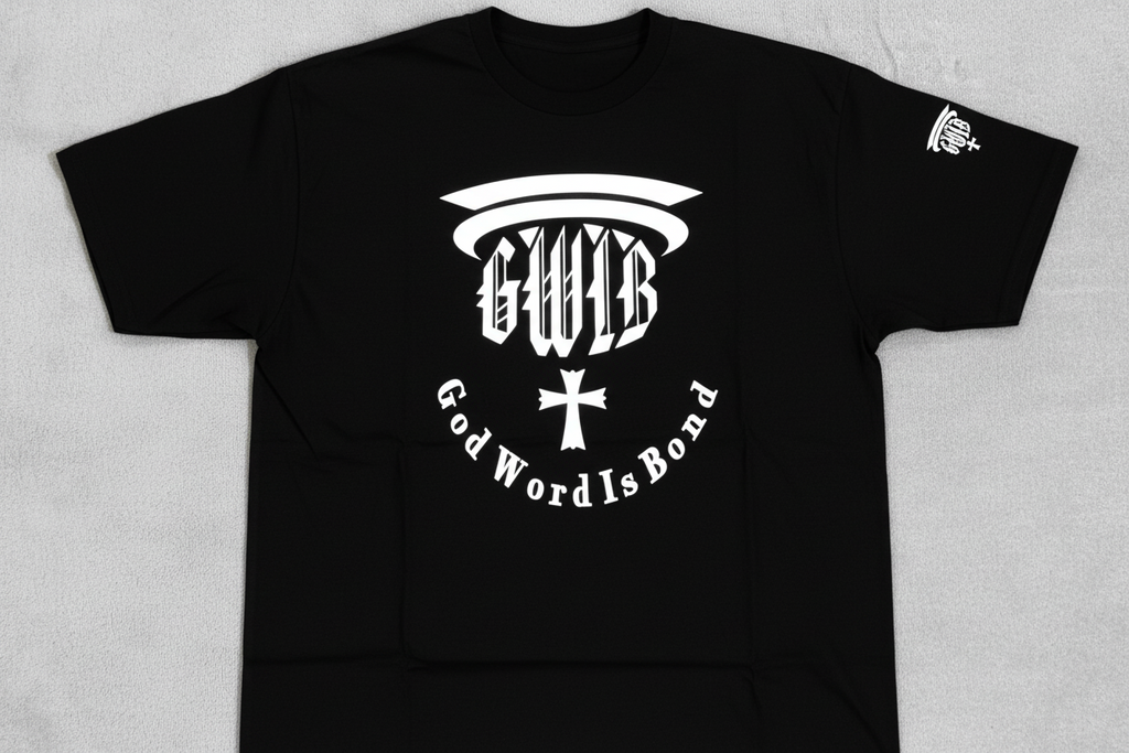Christian T Shirt designed with the letters GWIB meaning that God Word Is Bond