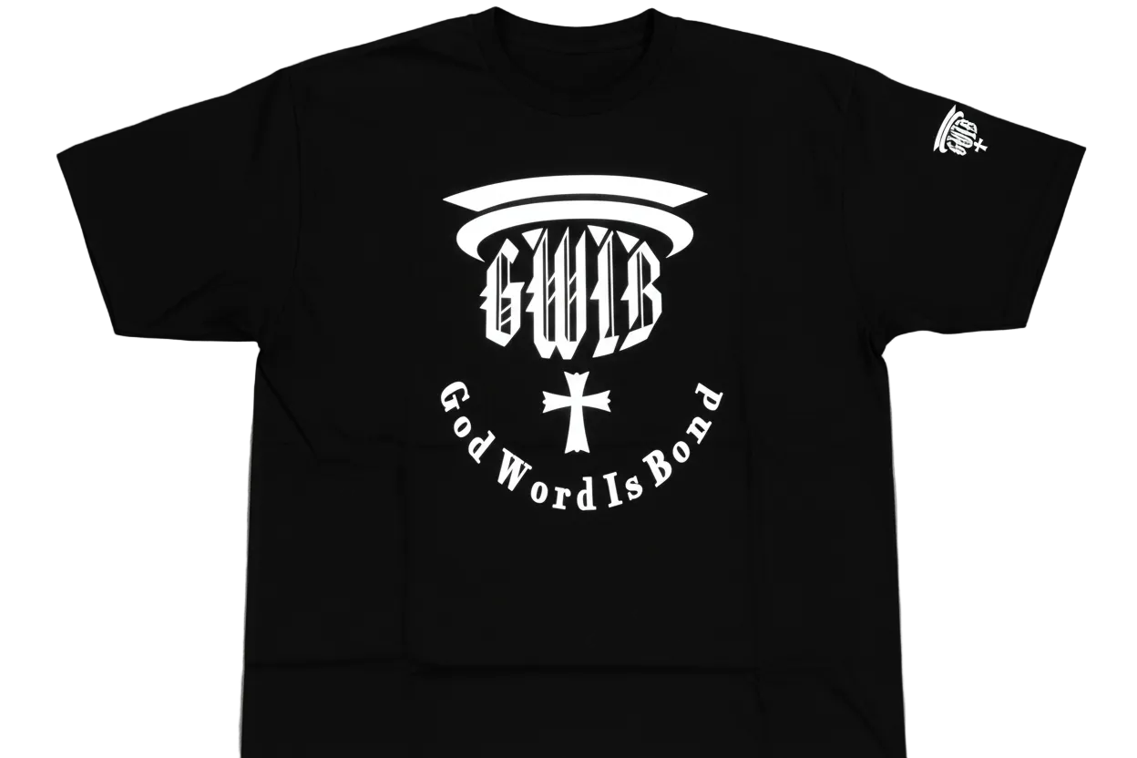 Christian T Shirt designed with the letters GWIB meaning that God Word Is Bond