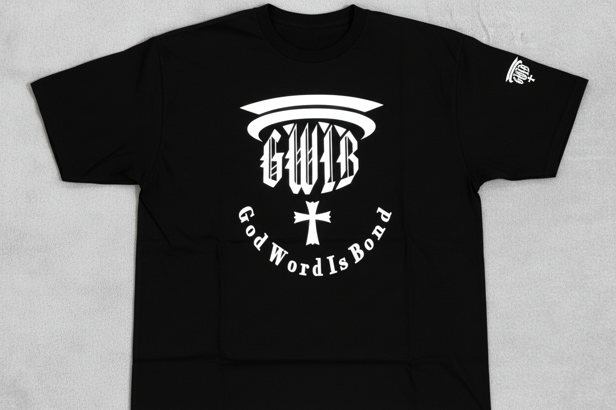 Christian T Shirt designed with the letters GWIB meaning that God Word Is Bond