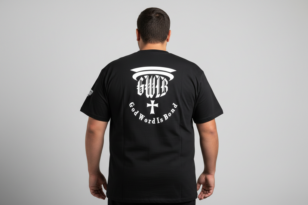 Christian T Shirt designed with the letters GWIB meaning that God Word Is Bond
