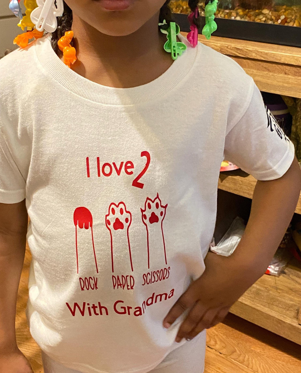 Fun Rock Paper Scissors Grandma Shirt - Kids T-Shirt