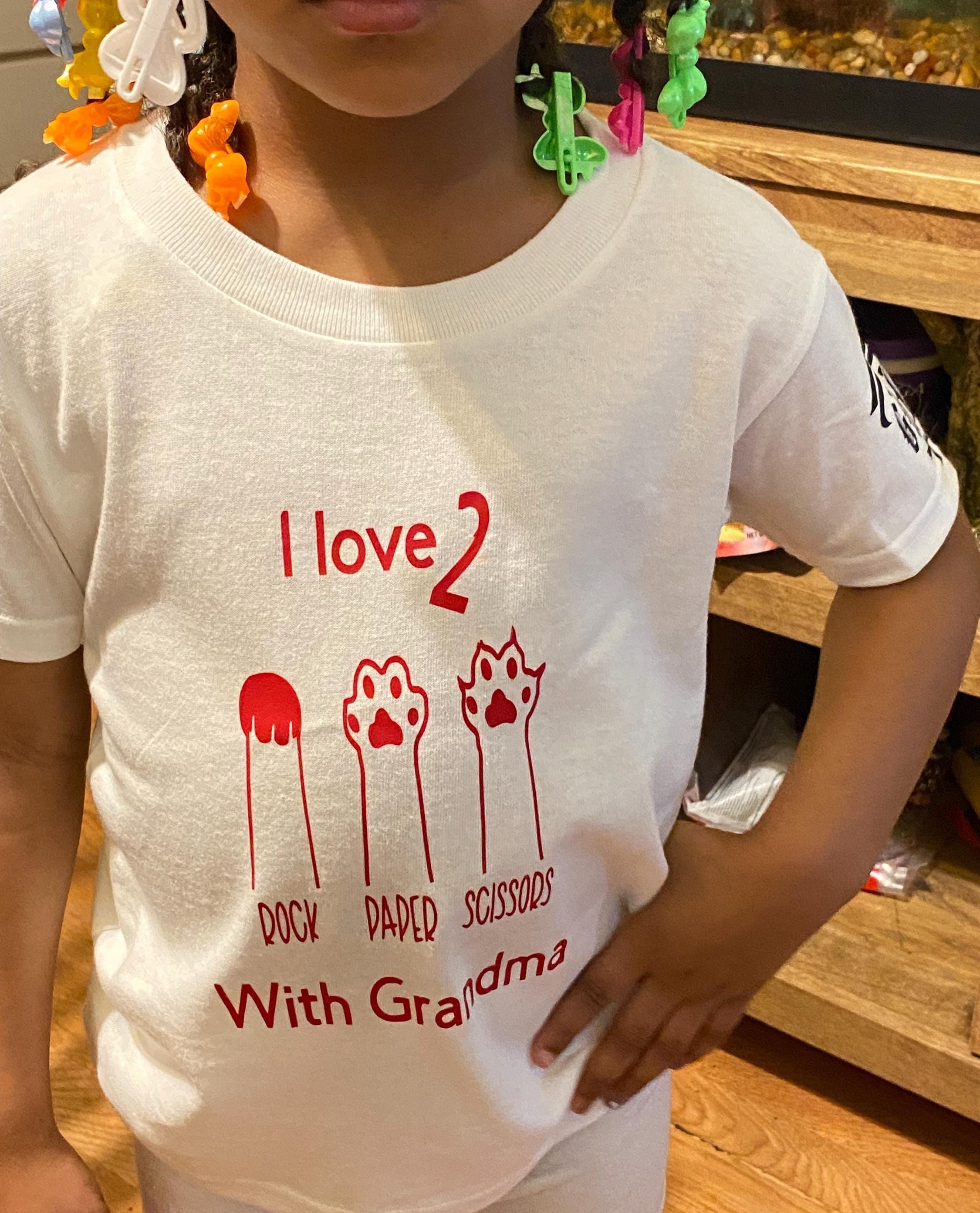 Fun Rock Paper Scissors Grandma Shirt - Kids T-Shirt