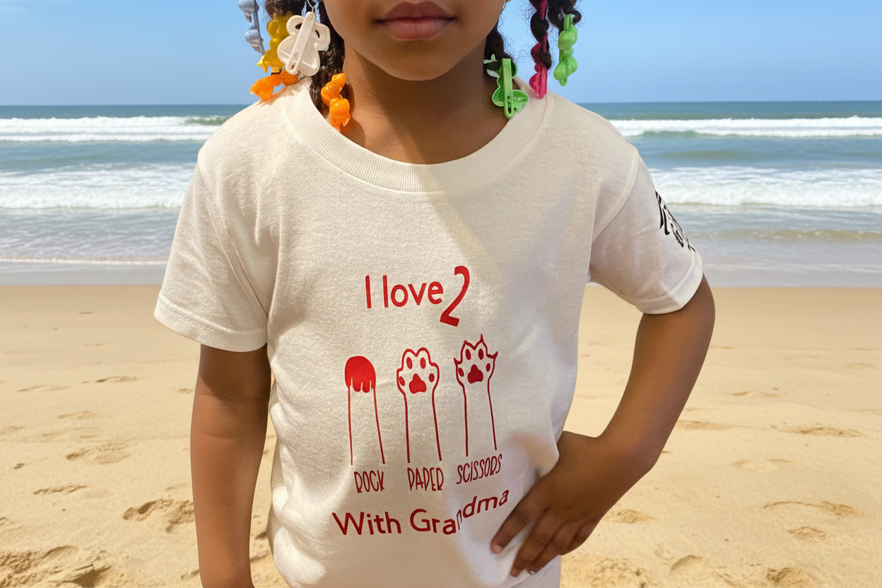 Fun Rock Paper Scissors Grandma Shirt - Kids T-Shirt