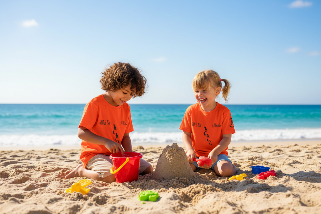 Walk with God Kids Shirt: Footprints Design, GWIB