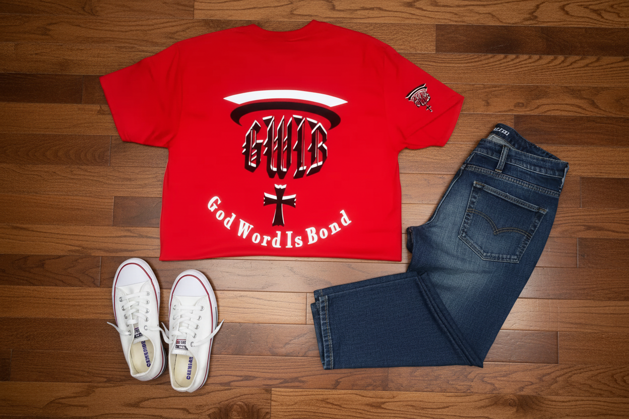 Christian T Shirt designed with the letters GWIB meaning that God Word Is Bond