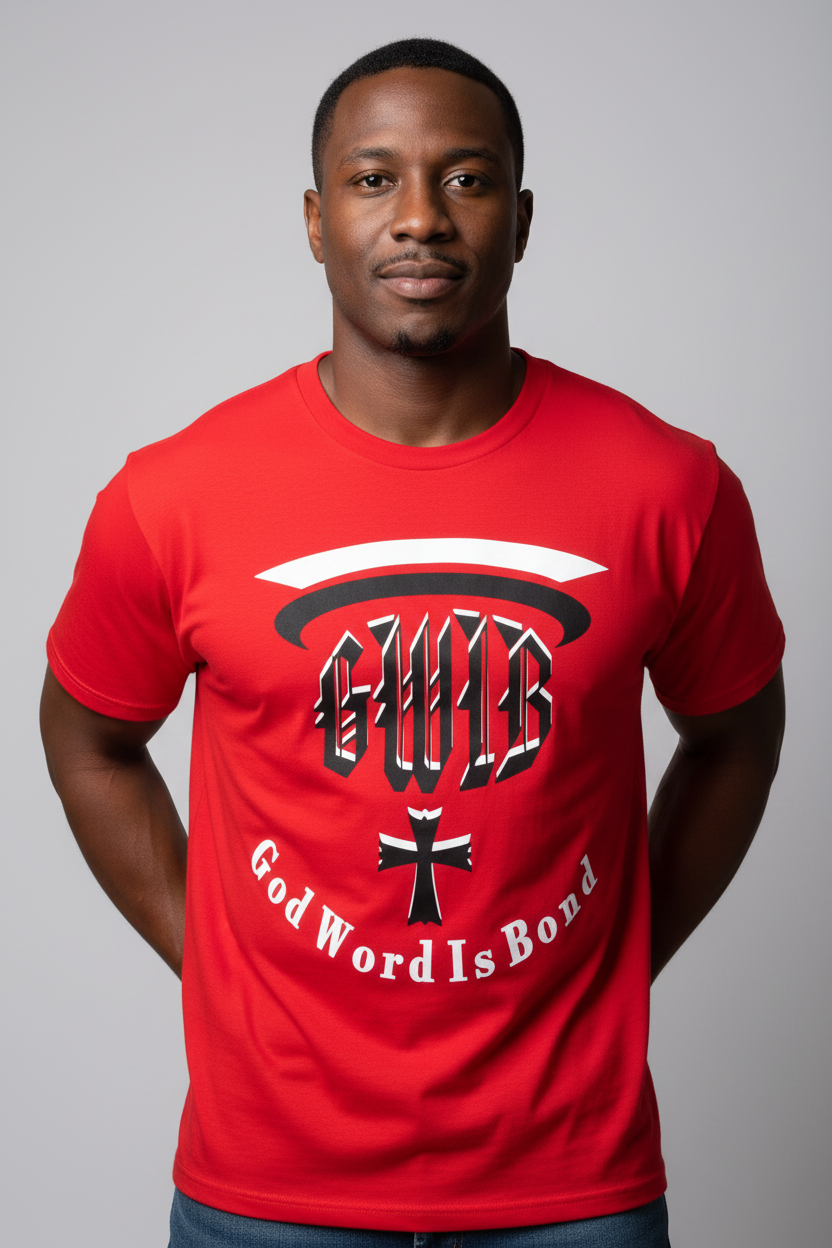Christian T Shirt designed with the letters GWIB meaning that God Word Is Bond