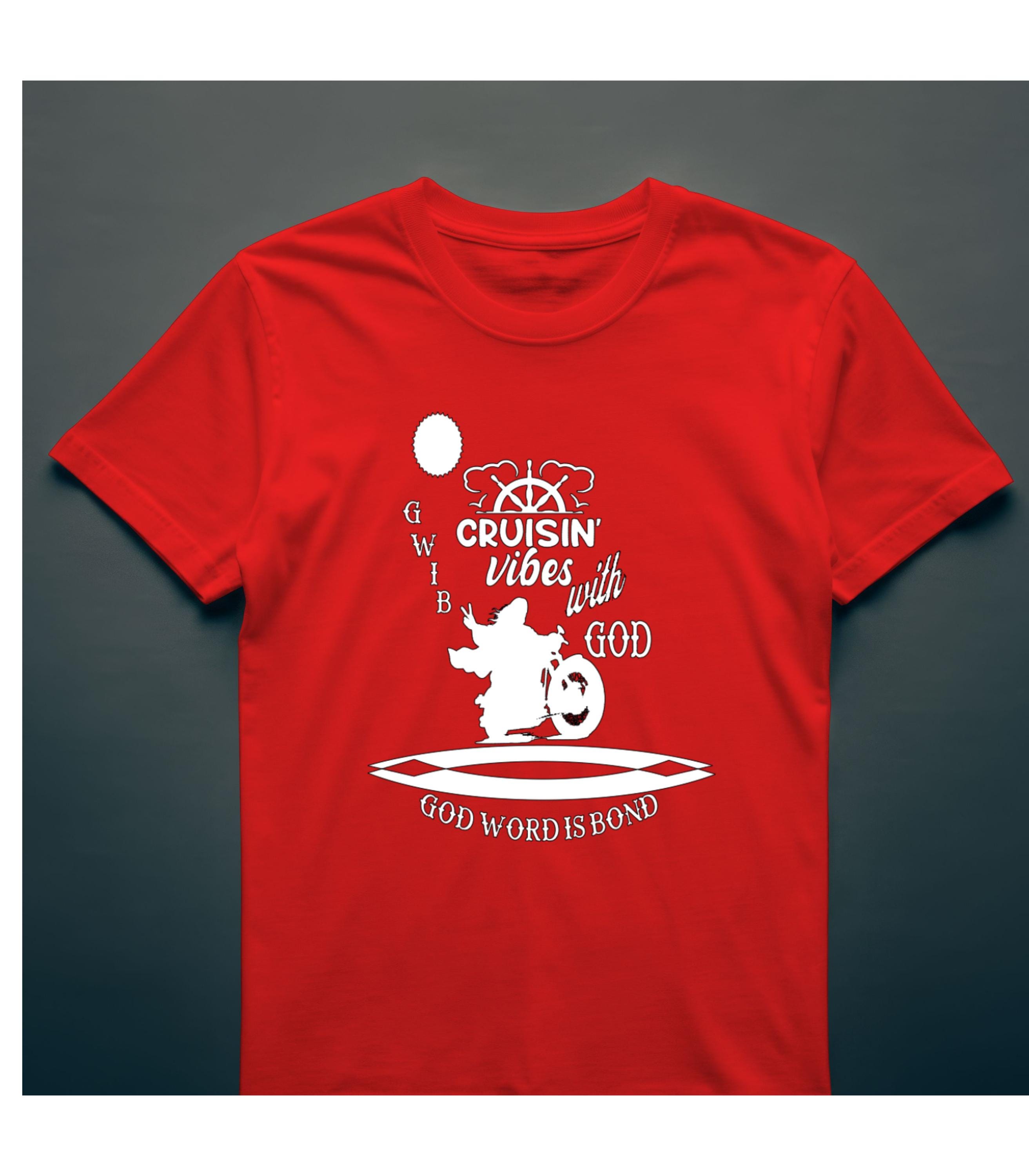 Cruisin Vibes with God T-Shirt: Motorcycle Graphic, Christian Apparel